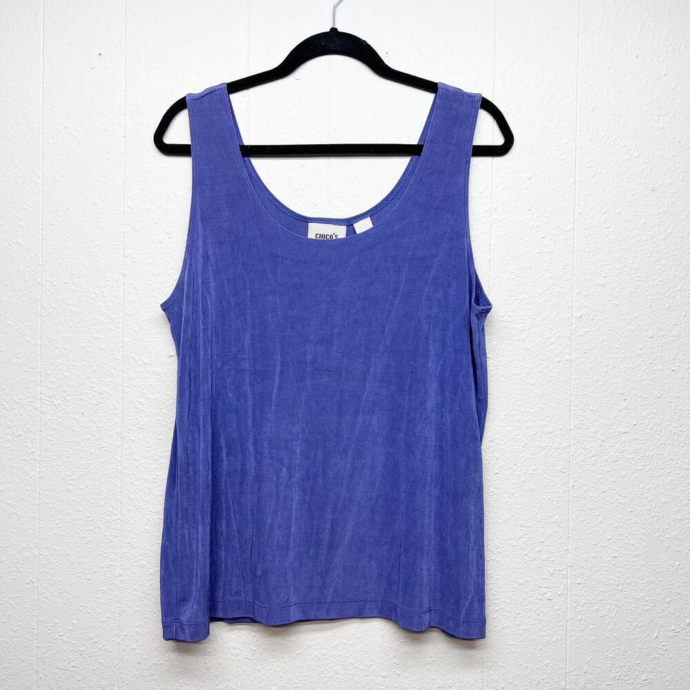 Vintage Chico's Y2K Tank Top Womens Large Scoop Neck Flowy Y2K Fairy Grunge